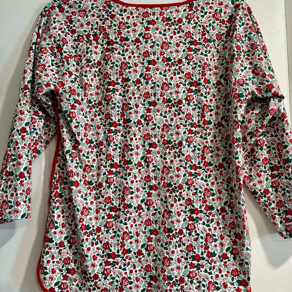 LAKE Women's Floral Pajama Top - Red and White size medium